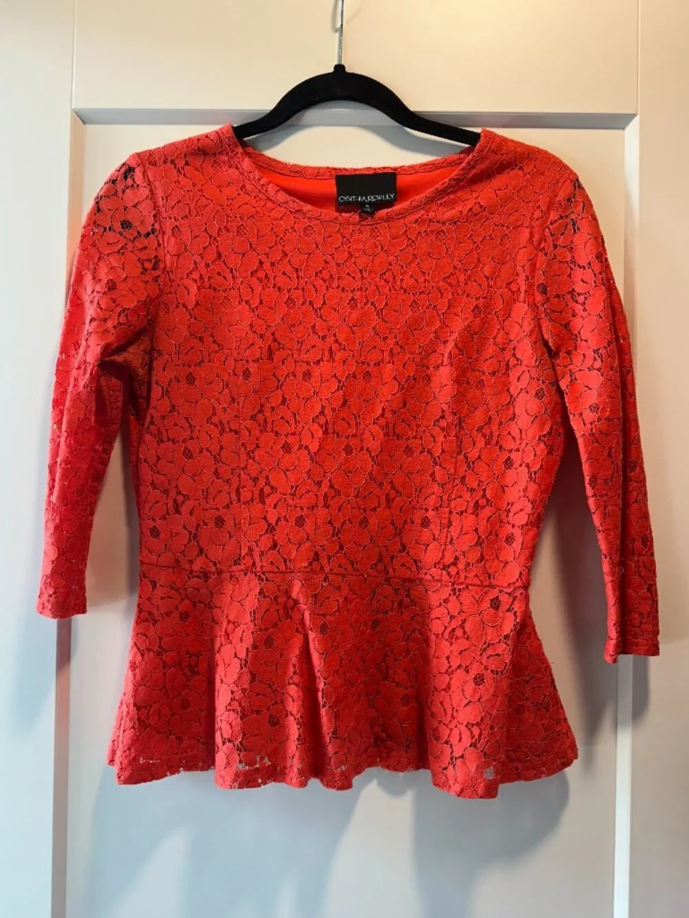 Cynthia Rowley lace peplum top